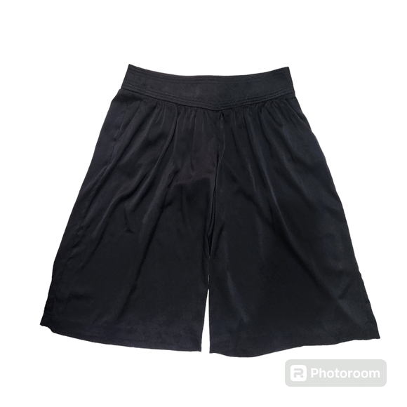 Trina Turk Women's Silk Wide Balloon Parachute Leg  Black Flowing Capri Pants  6 - Picture 11 of 12